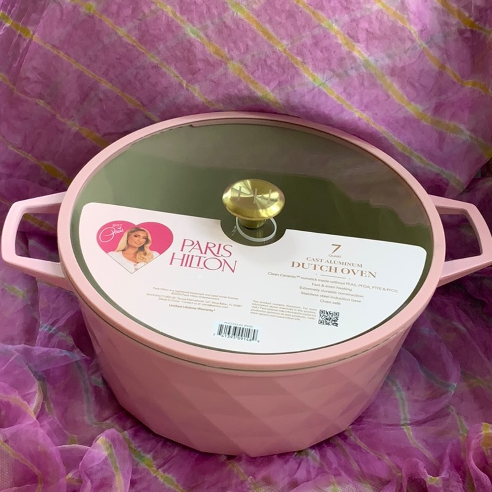 💖💞7 QUART Paris Hilton Ceramic Nonstick Cast Aluminum Dutch Oven